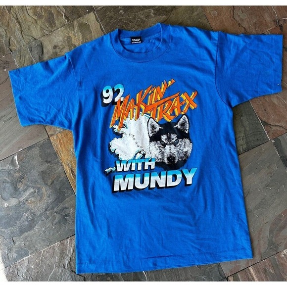 Screen Stars Best Other - Screen Stars Best Shirt Sz L Husky Dog 90’s Alaska Blue Single Stitch Sl…